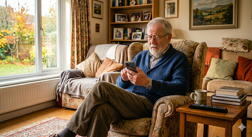 Facebook video scams pensioner looking worried