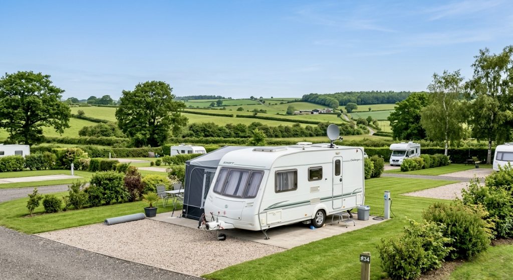 holiday park over 60s touring caravan UK countryside