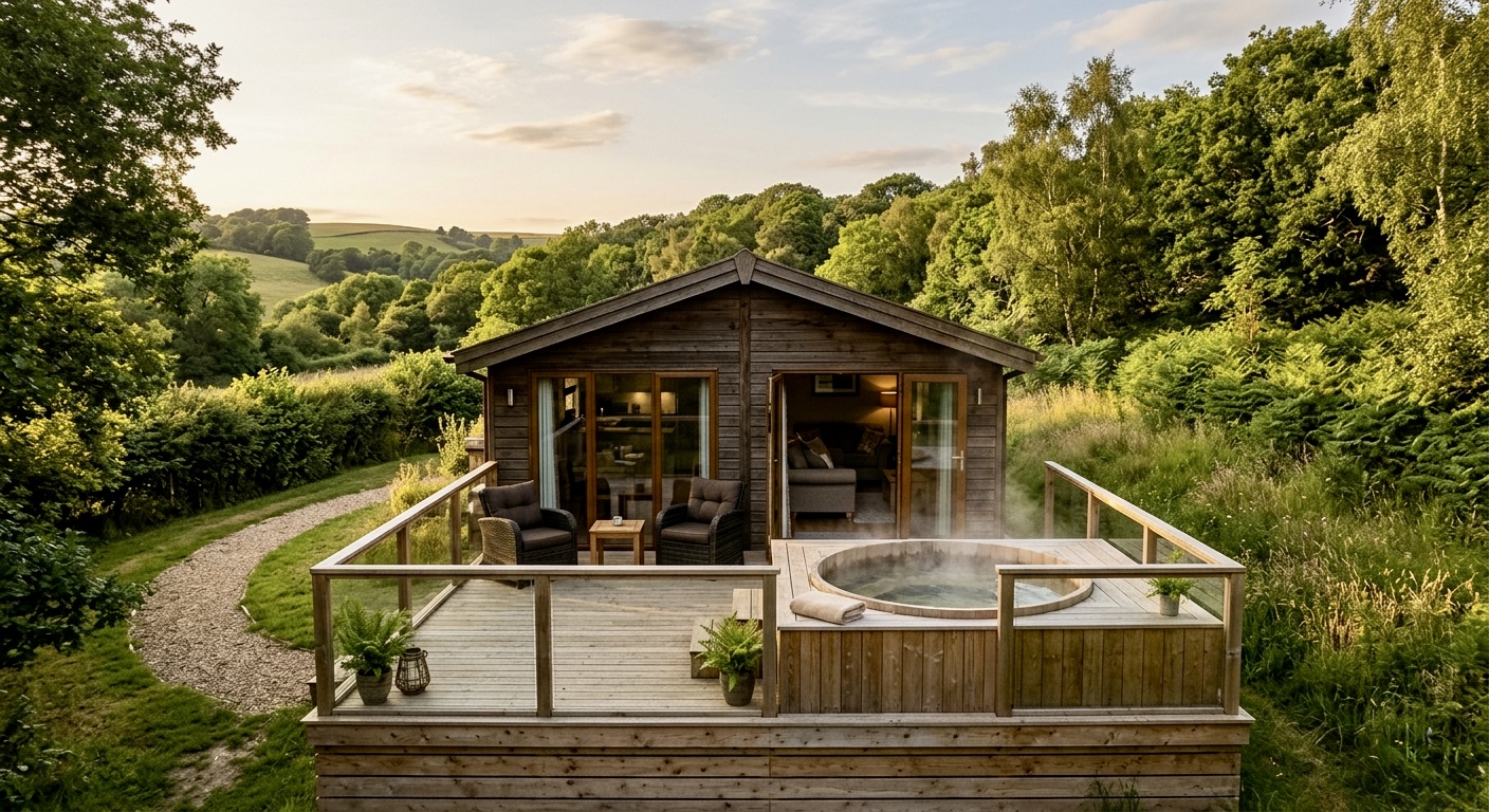 holiday parks over 60s UK lodge with hot tub