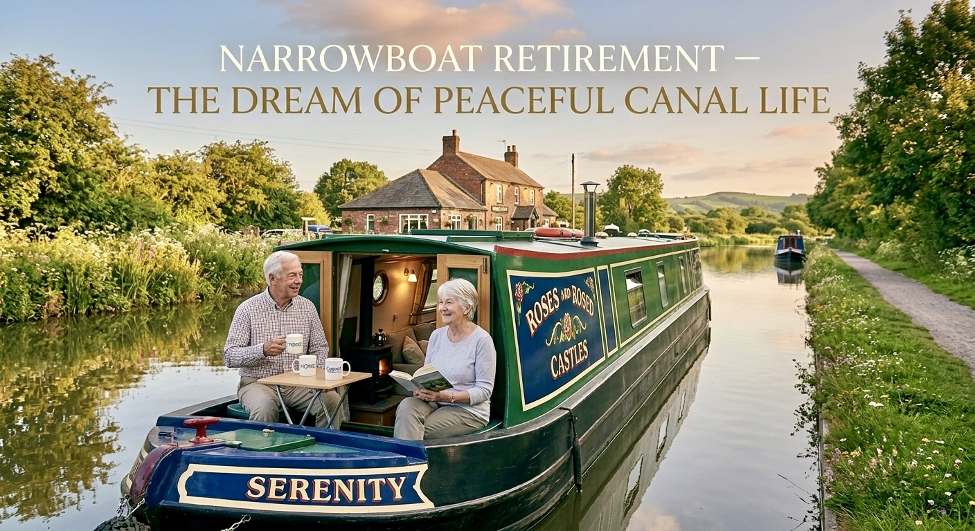 narrowboat living in retirement on UK canal