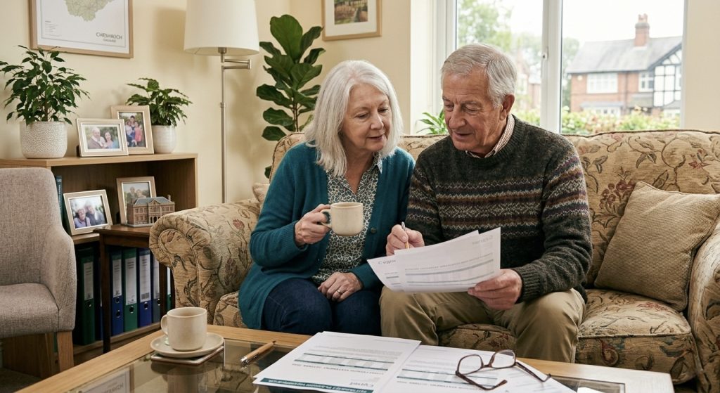 Couple reviewing the tax and selling implications of buy to let in retirement