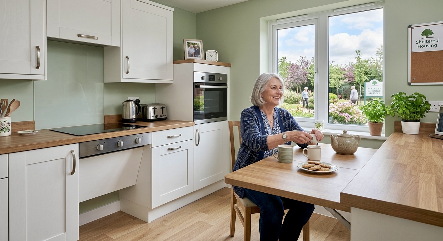 sheltered housing apartment kitchen for over 55s